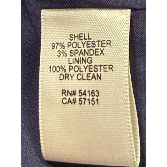 Eliza J Navy Lace-Up Neckline Sheath Dress Lined Side Slits Size-12 - Picture 10 of 10